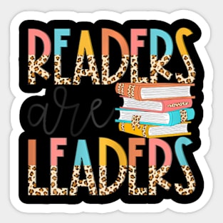 Readers Are Leaders  Leopard Book  Back To School Sticker